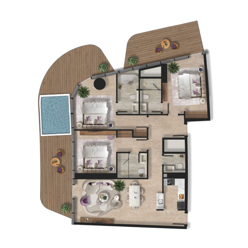 3 bedroom Apartments -  Taj Wellington Mews