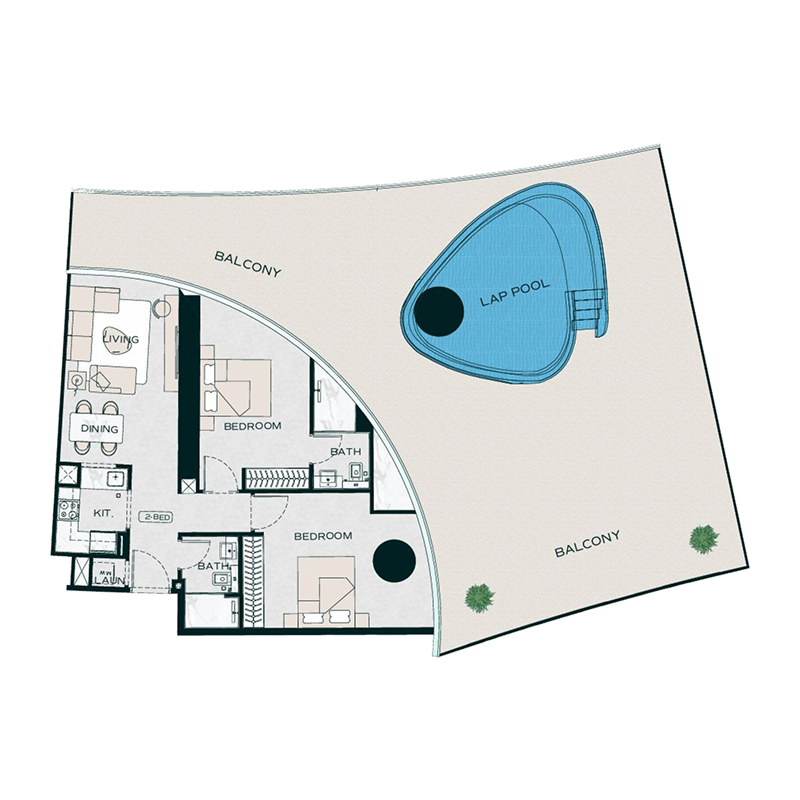 2 bedroom + pool Apartments -  Binghatti Aquarise