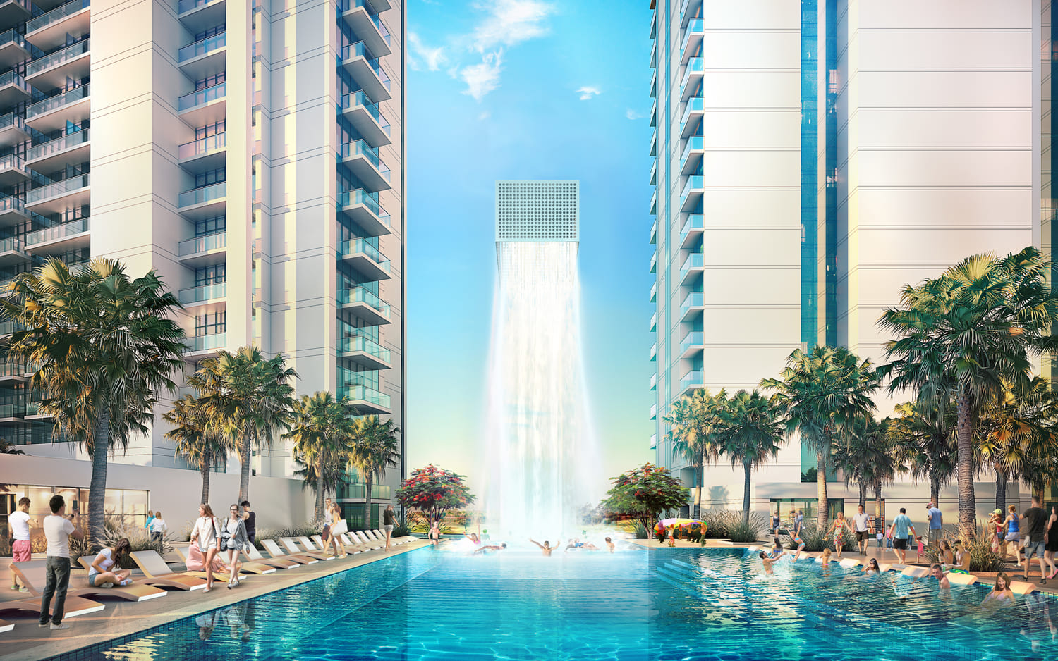 Two temperature controlled swimming pools