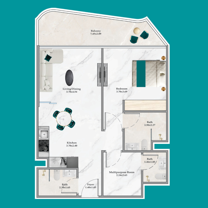 1,5 bedroom Apartments -  Breez