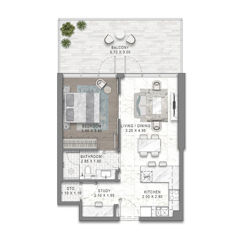 1 bedroom Apartments -  Damac District