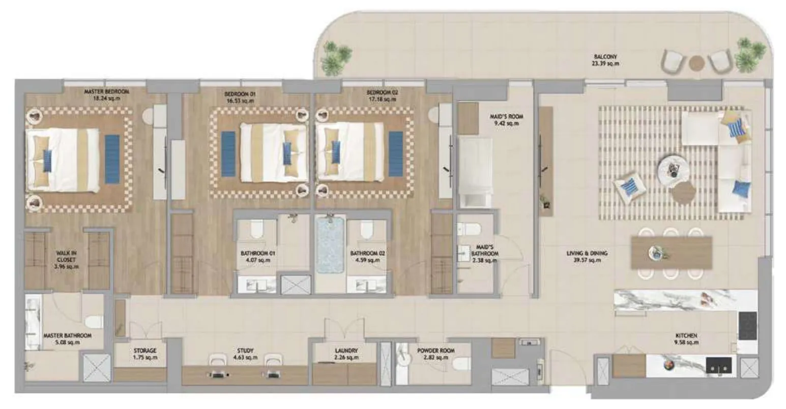 3.0 bedrooms apartments -  The Beach House Fahid