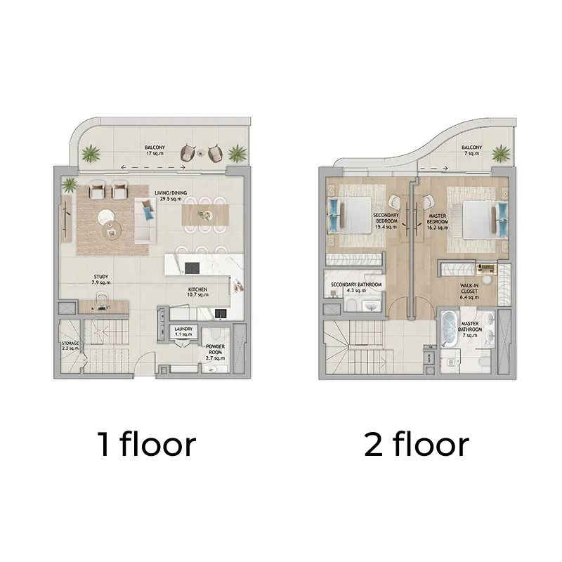 2.0 bedrooms duplex -  Fahid Beach Terraces