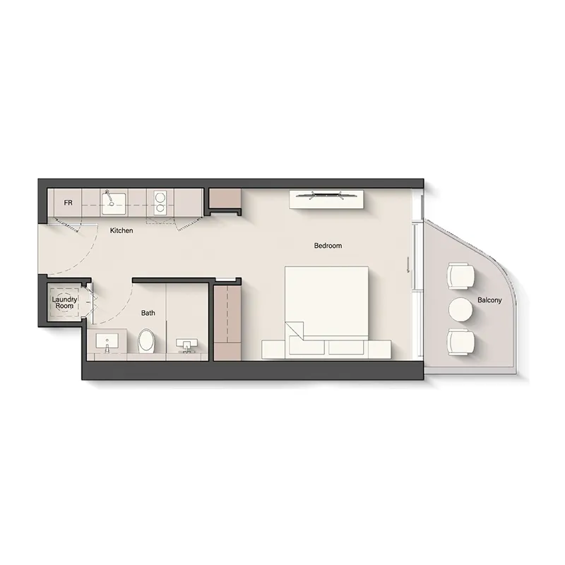 0.0 bedroom apartments -  Portside Square