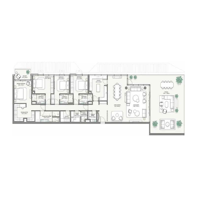 4.0 bedrooms apartments -  Palm Central Private Residences