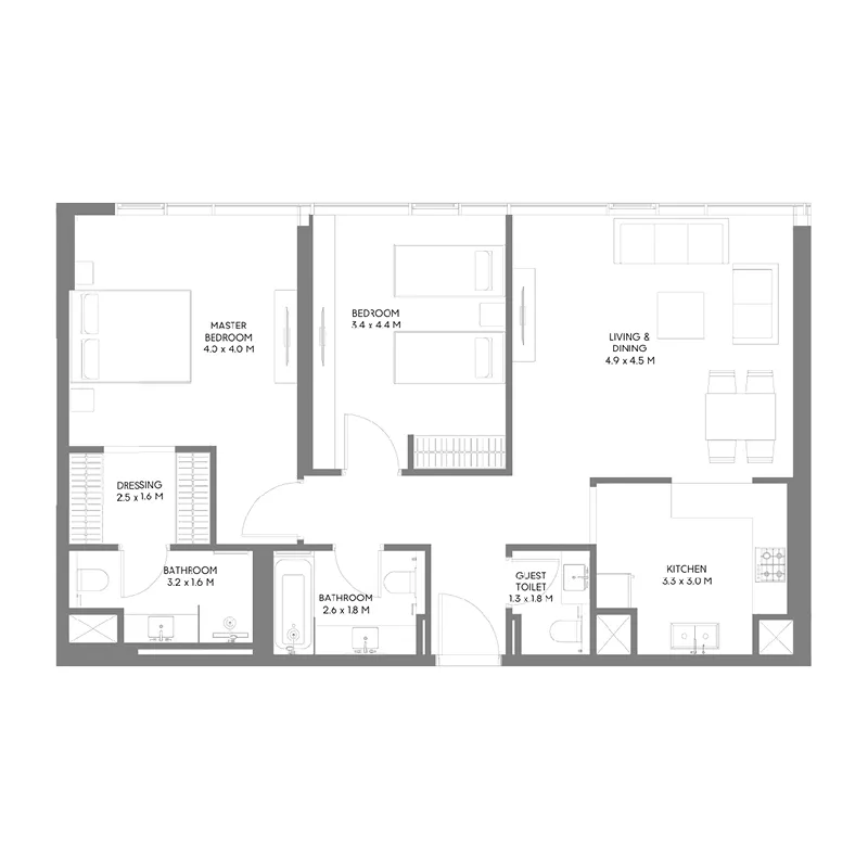 2.0 bedrooms apartments -  The Gate 5