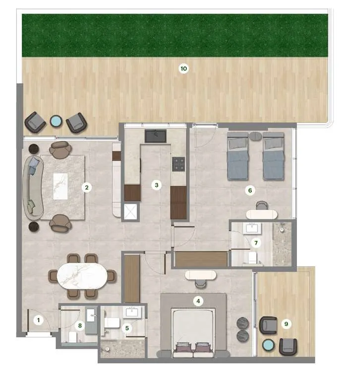 2.0 bedrooms apartments - Parkgreen Residences