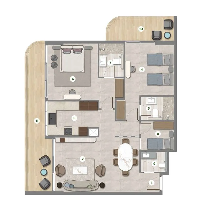 2.5 bedrooms apartments - Parkgreen Residences