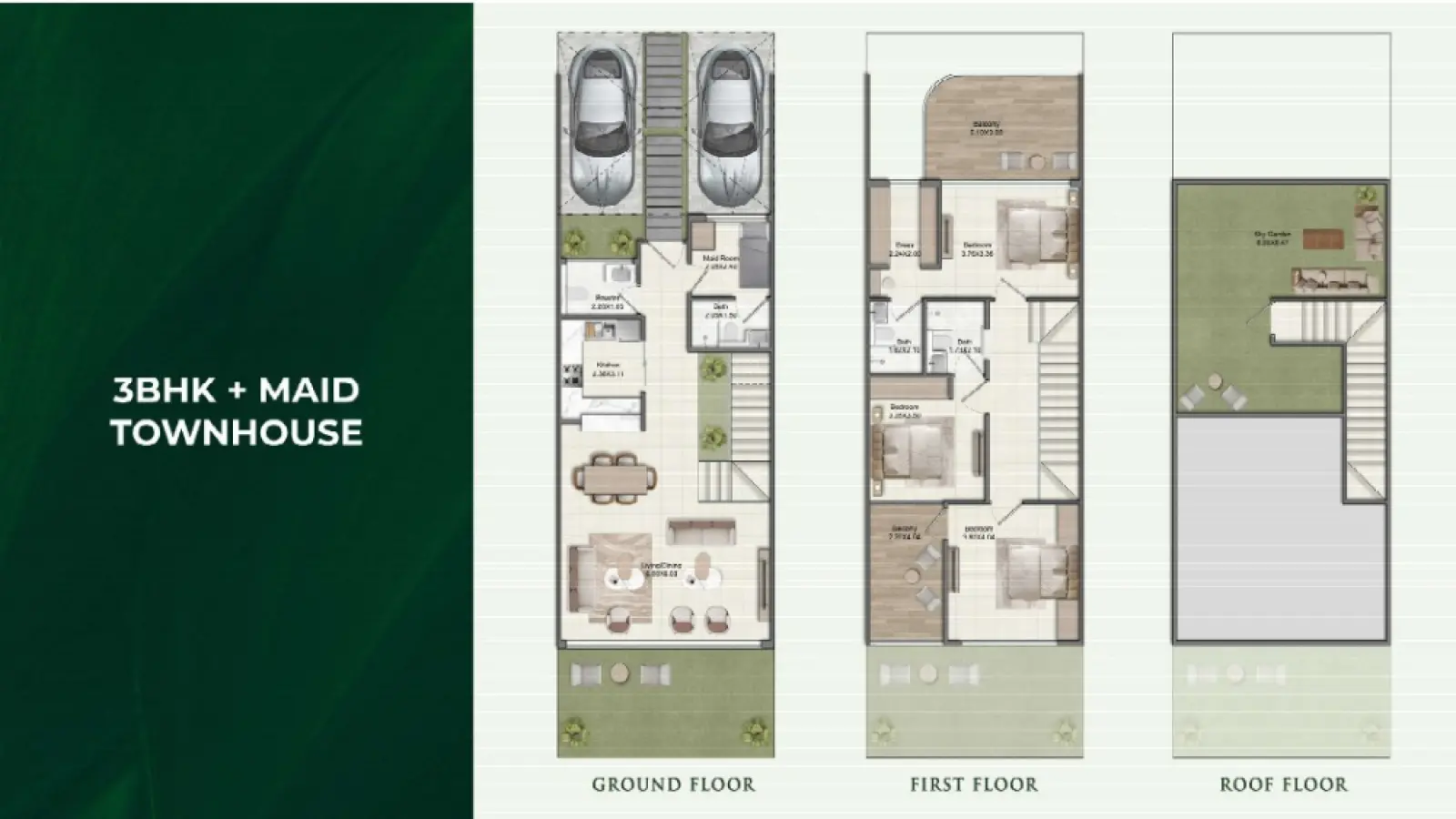 3 BHK + Maid Townhouse