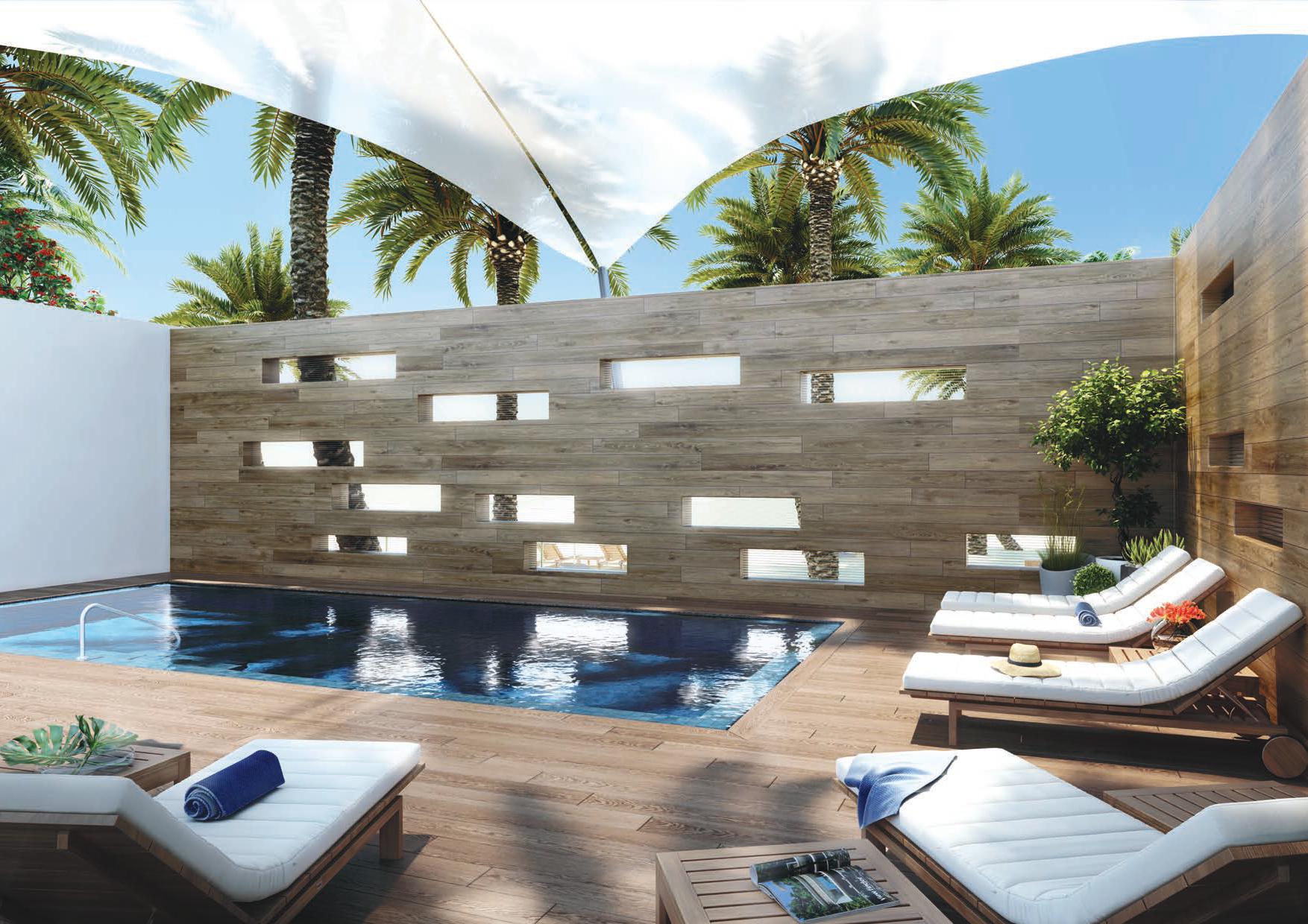 Waterfront sun loungers