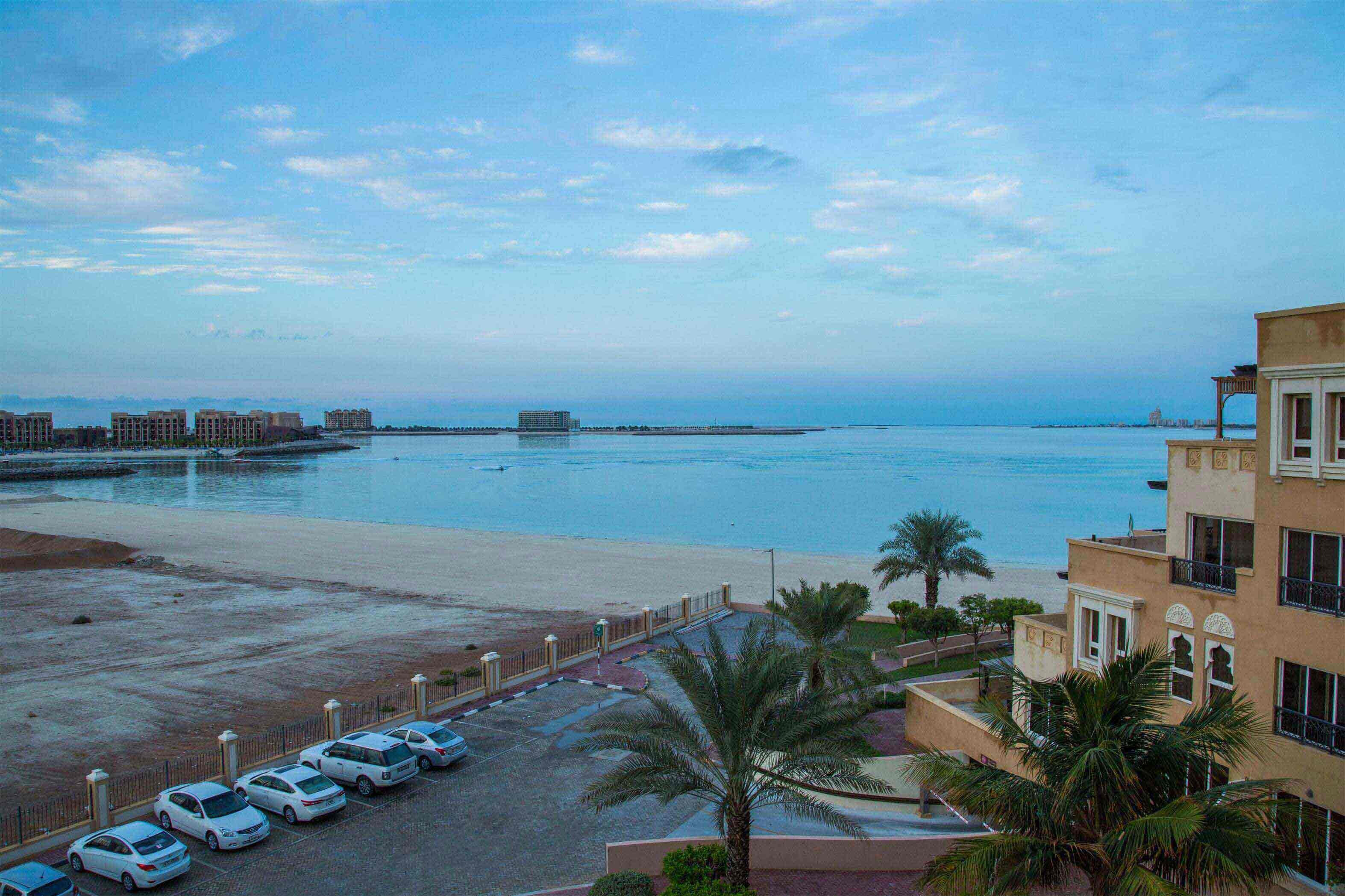 White sandy beach front