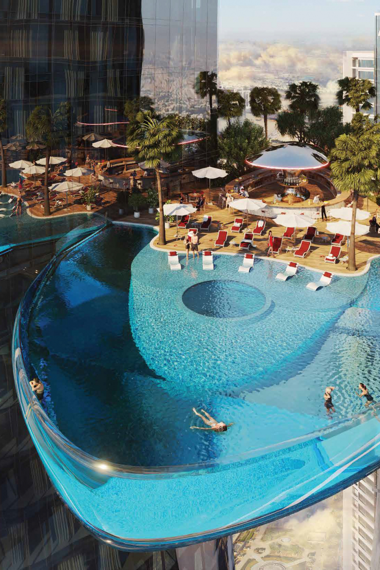 Two unique beach pools